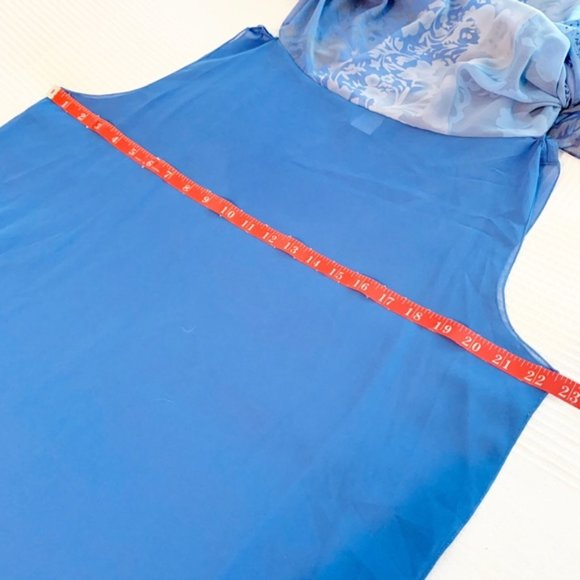 Soft Surroundings S/M Blue Poncho Tunic Blouse Over Attached Tank - Picture 9 of 9